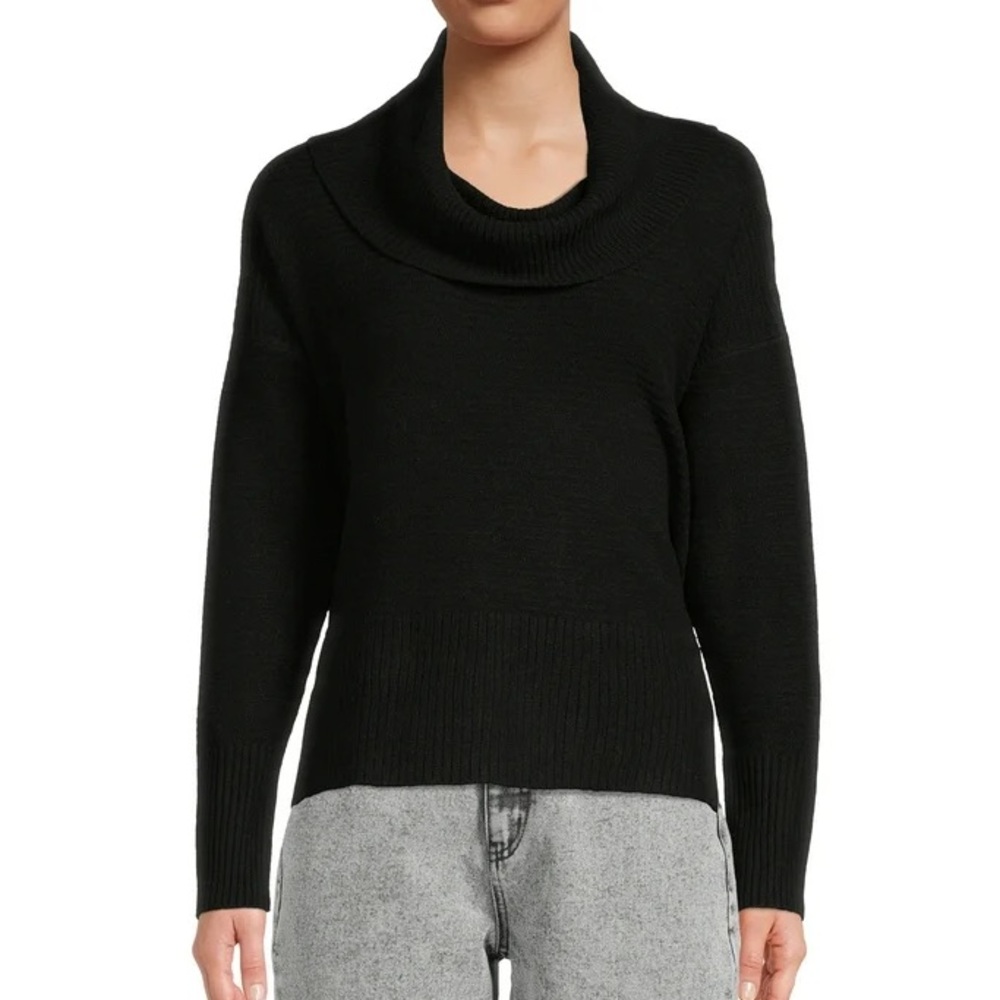 Time and Tru Cowl Neck Sweater Black Size XL